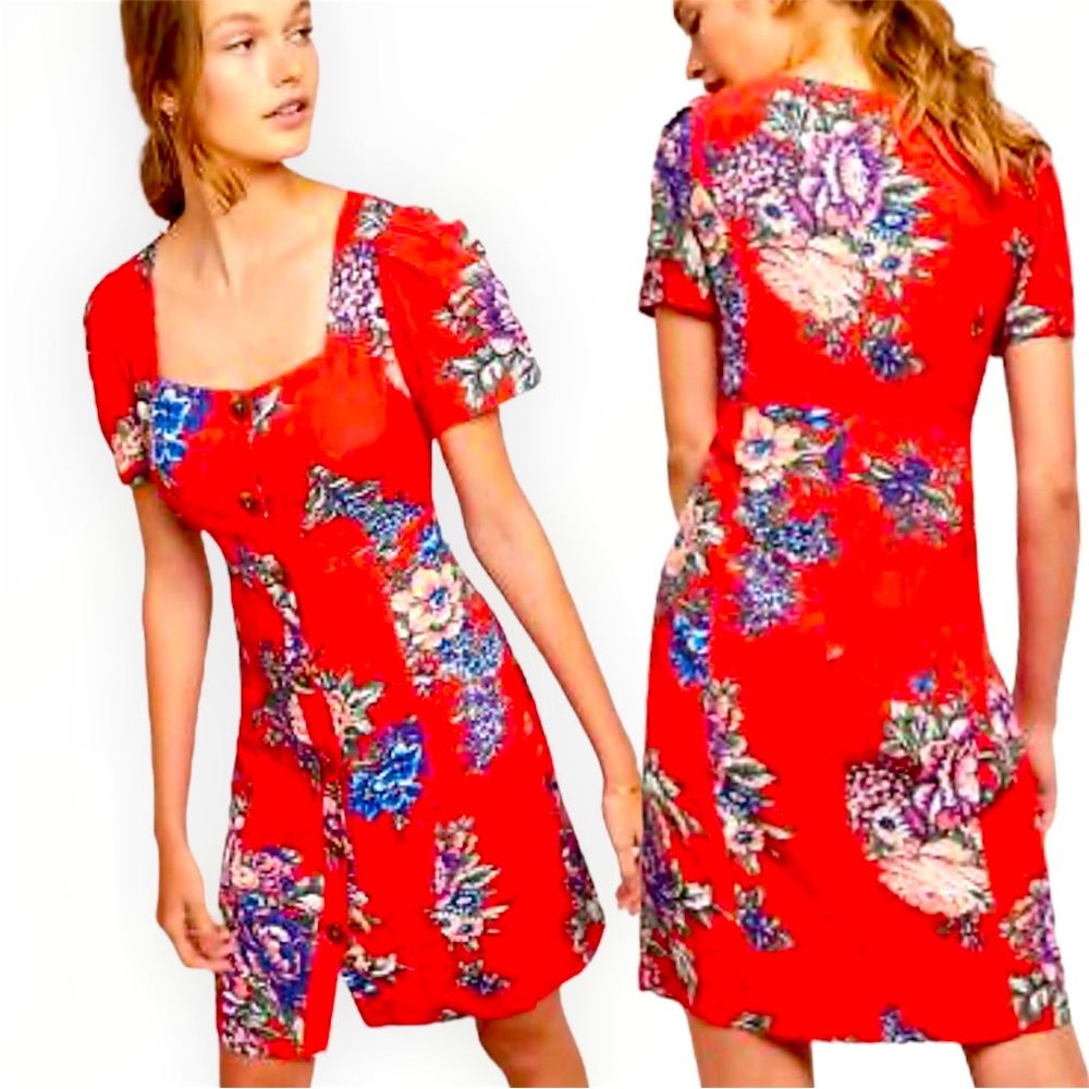 Anthropologie Maeve Caldwell Floral Button Down Dress